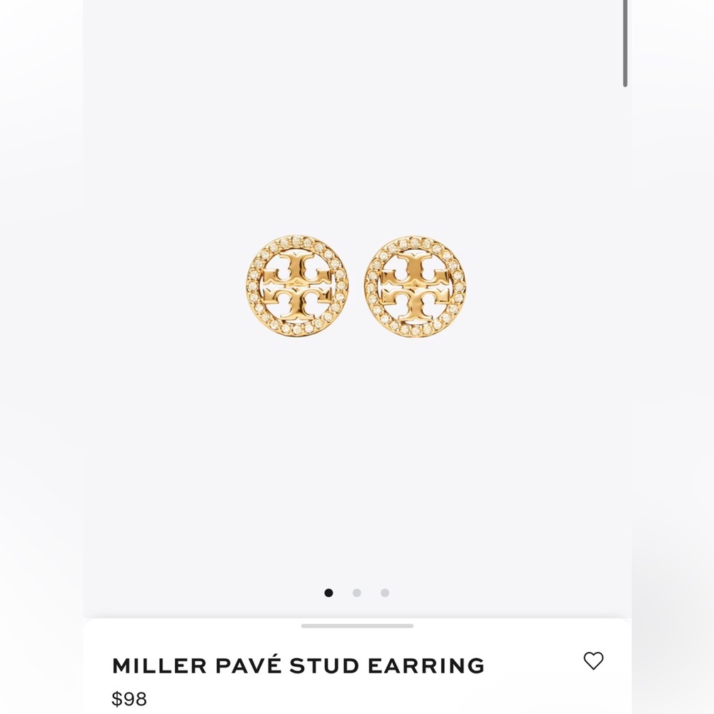 Tory Burch Miller Pavé Stud Earring Gold